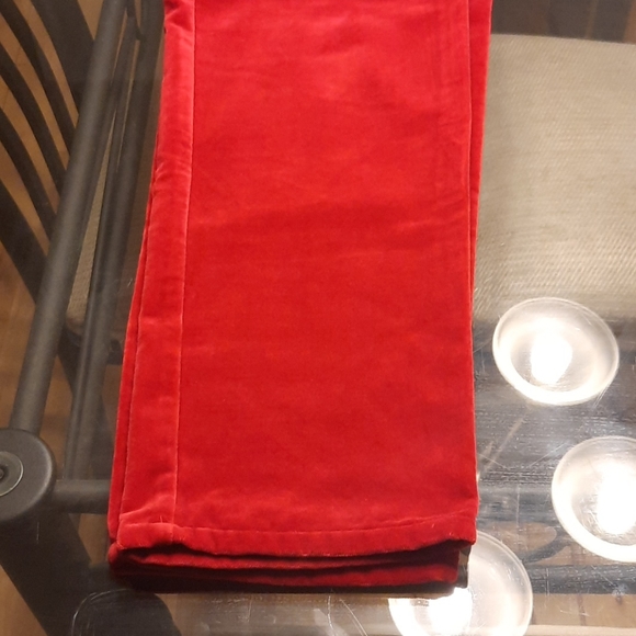 Velvet Red Pants - Picture 3 of 4